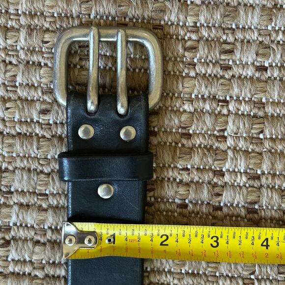 Vintage 90s Fossil Fuel Solid Brass Leather Belt main image 8